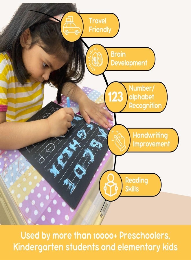 Berrybee لوحة مونتيسوري للكتابة التمهيدية للأطفال من عمر سنتين إلى ست سنوات من بيري بي | لوحة تتبع الحروف الأبجدية والأرقام والأشكال واللغة الهندية (فارنمالا) | قابلة لإعادة الاستخدام لتدريب الكتابة اليدوية | تعليمية ومتينة (3 مواد في 1) - Image 3